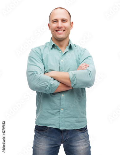 Canvas Print smiling man with crossed arms