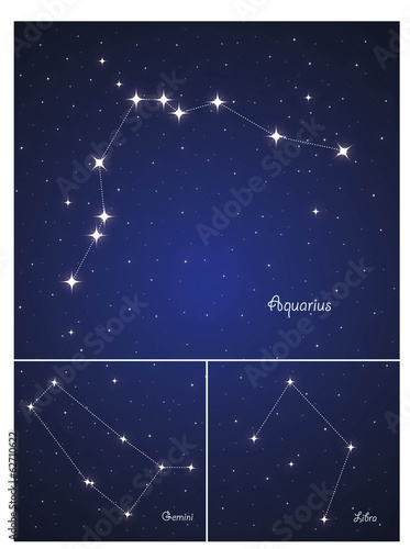 Constellations Gemini,Aquarius and Libra