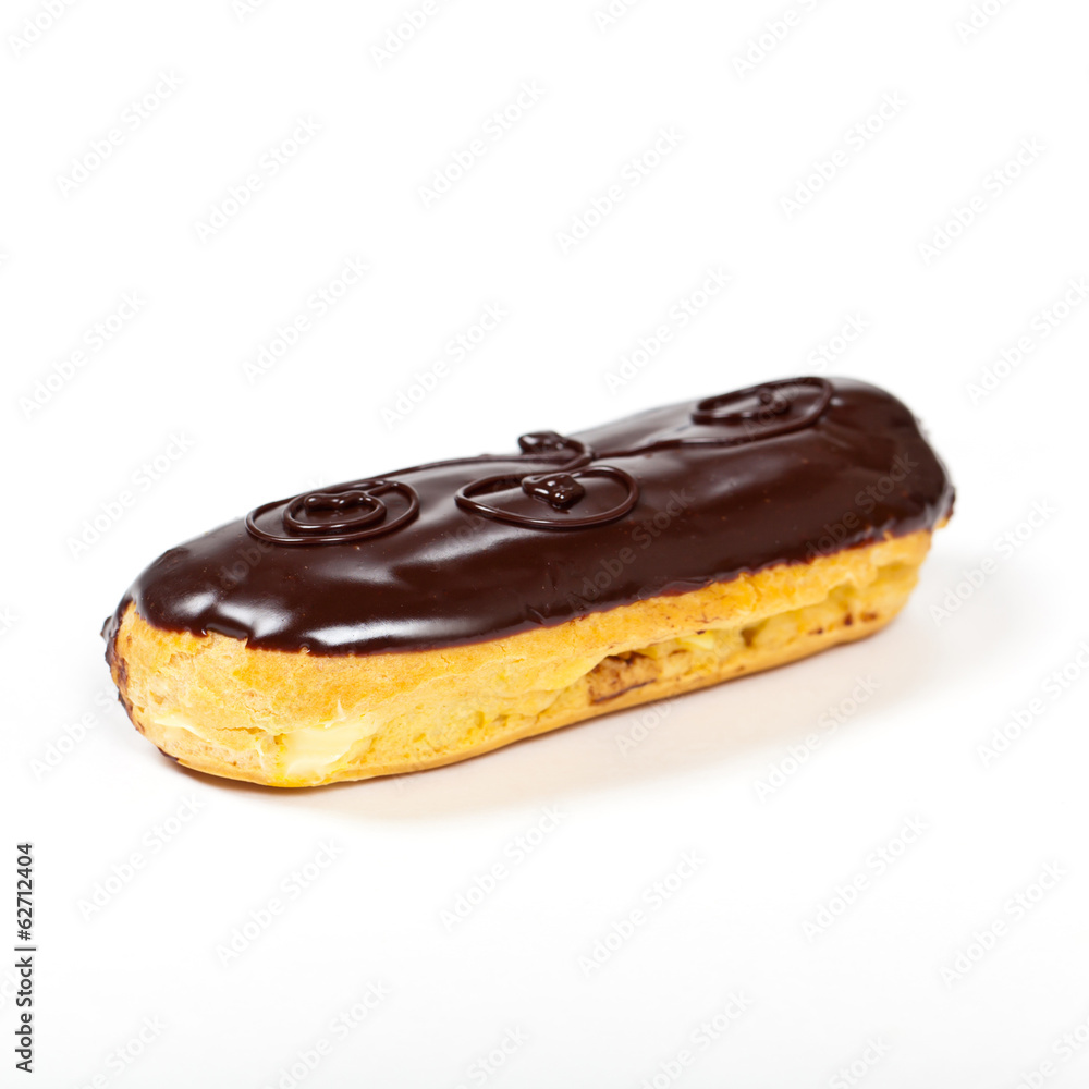Homemade eclair with cream Homemade eclair with cream