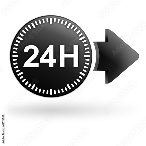 vingt quatre heures sur bouton noir