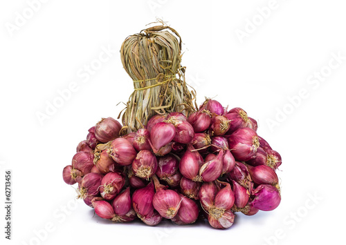 Shallot on white background