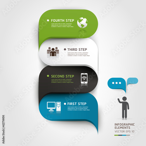 Modern infographics bubble speech template style. Vector illustr