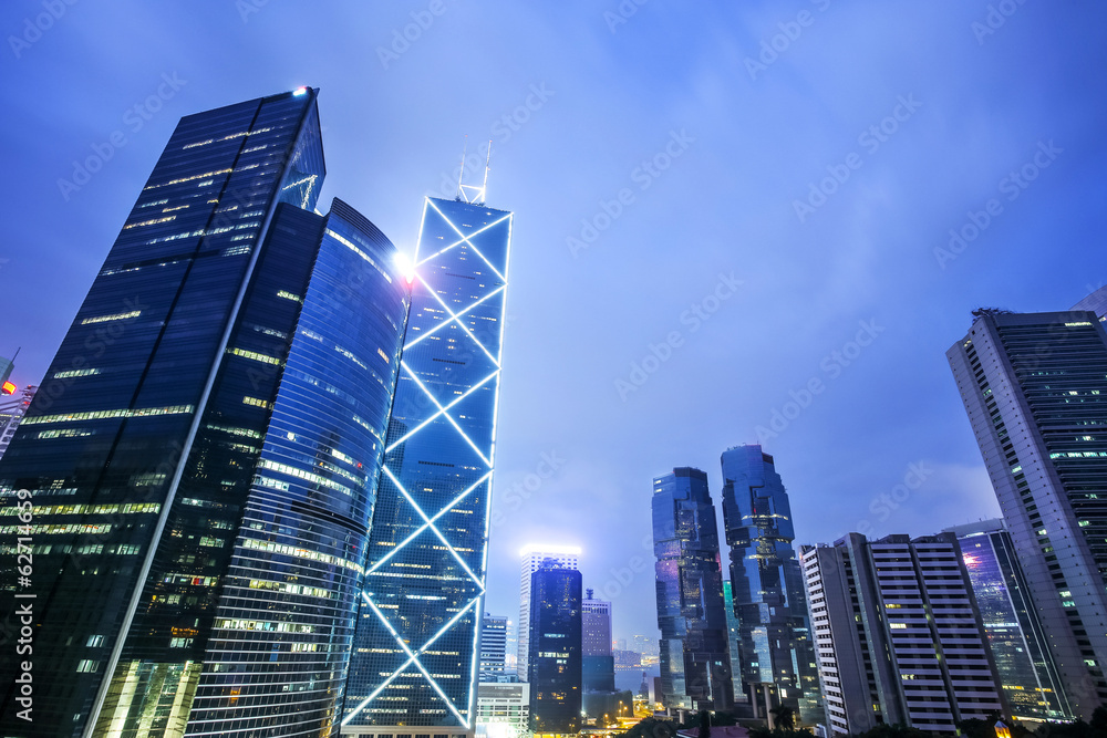 The modern buildings of the city skyscrapers in Hongkong