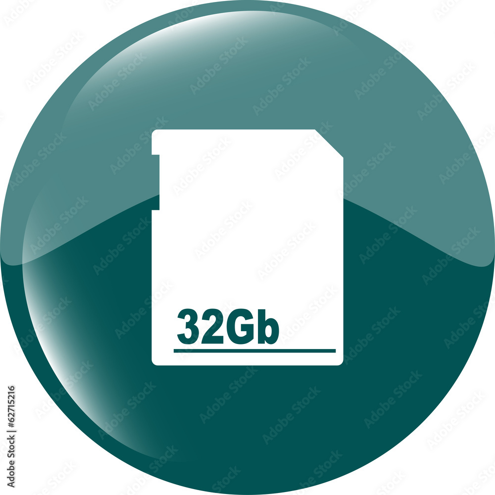 flash memory card blue web button (icon) isolated on white flash memory card blue web button (icon) isolated on white