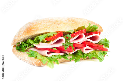 Tomato, salami and pepper sandwich