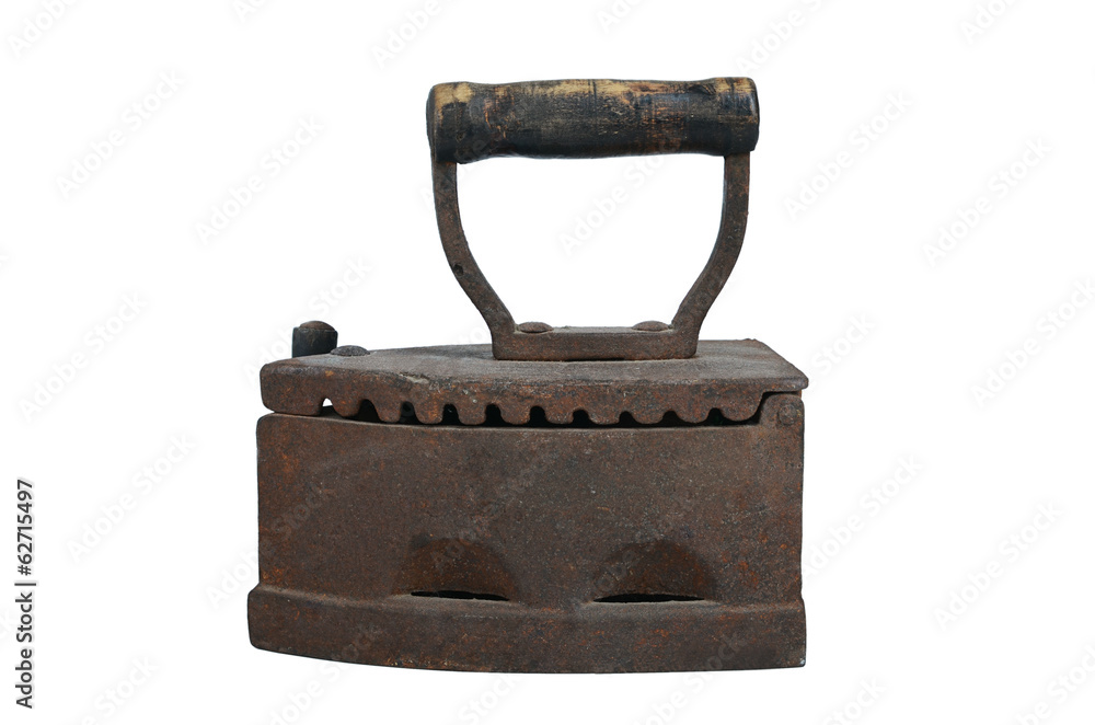 The old rusty iron isolated on white background The old rusty iron isolated on white background