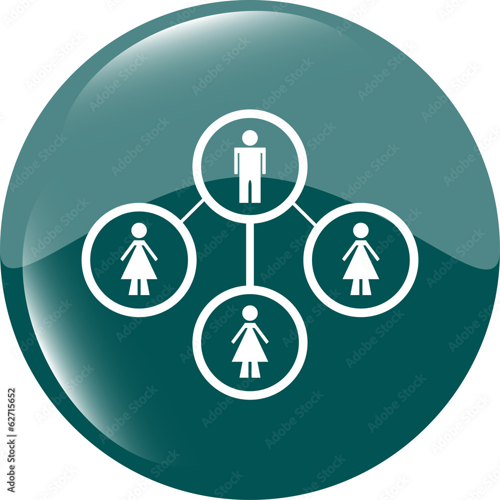 icon button with network of man inside, isolated on white icon button with network of man inside, isolated on white