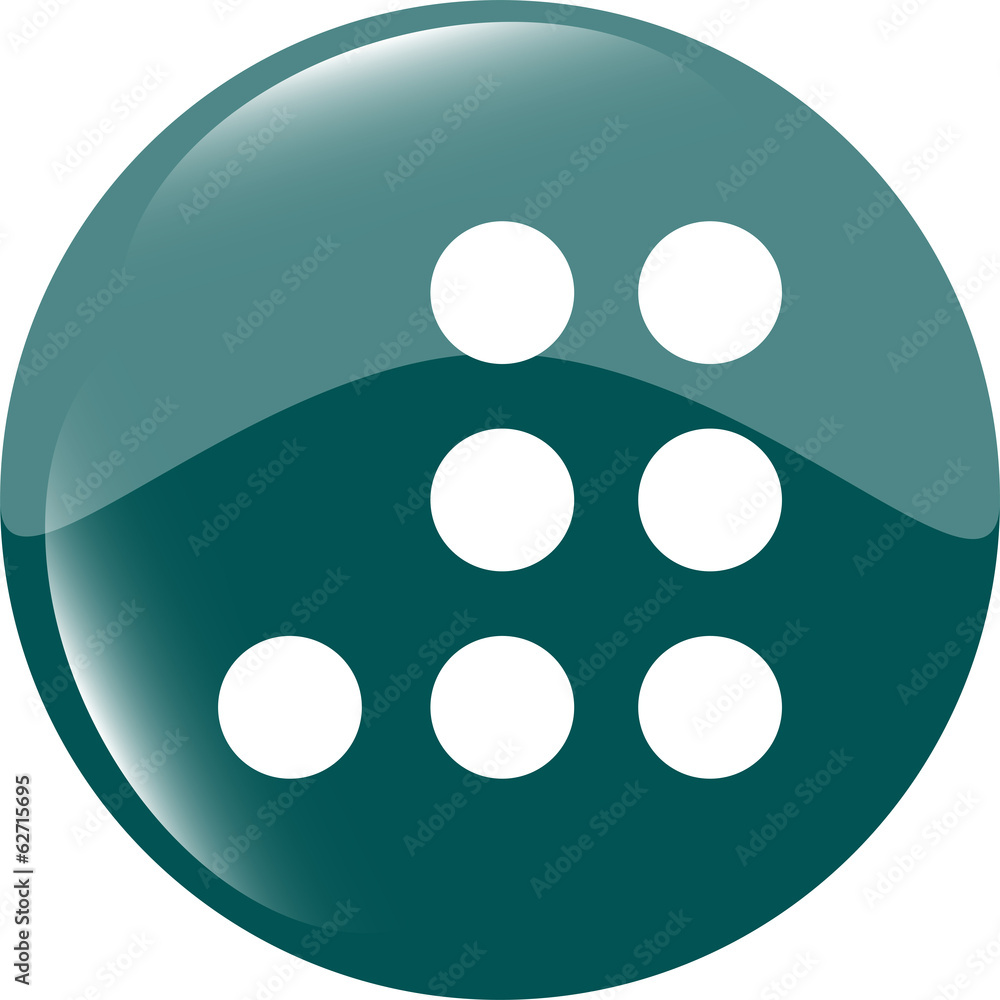 Fototapeta premium Empty white abstract circles on web button (icon) isolated