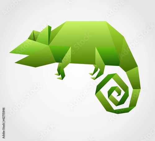 Vector origami chameleon