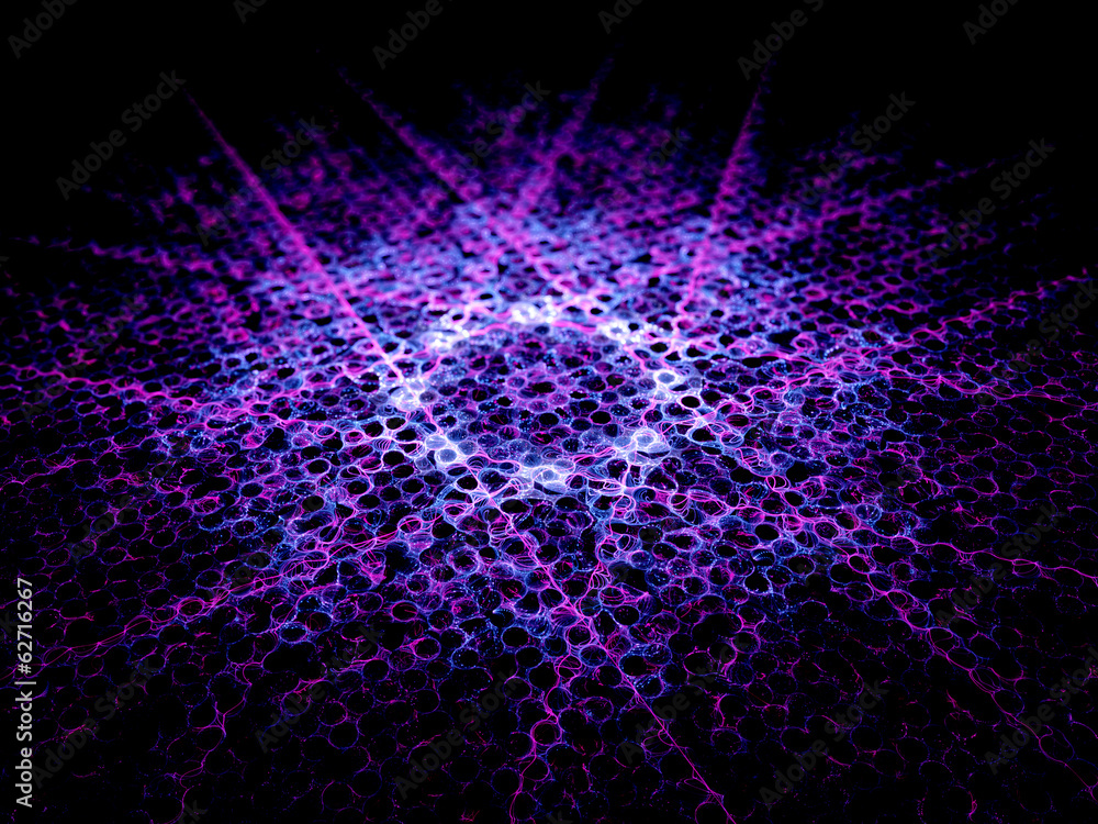 Fototapeta Nanotechnlogy object on grid