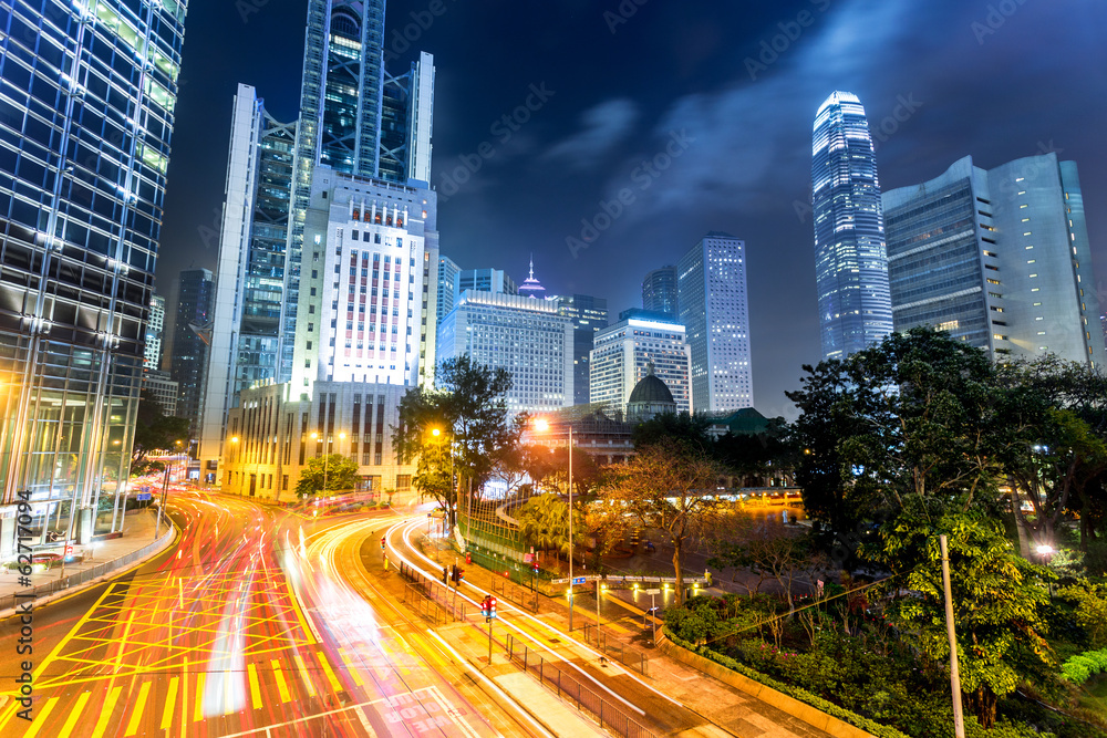 traffic through downtown HongKong