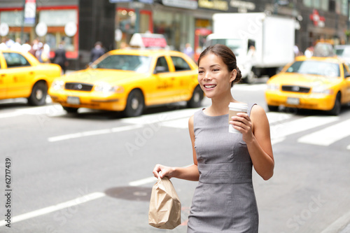 Business woman in New York City candid and real