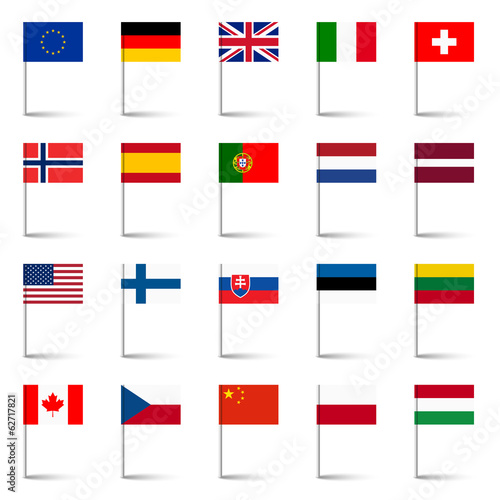 Länderflaggen - Stecknadeln Set 01
