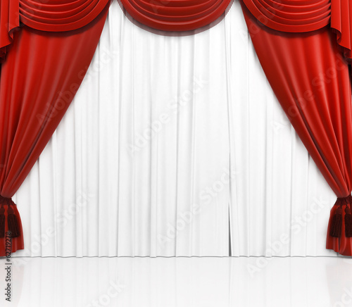 Red curtain classic style