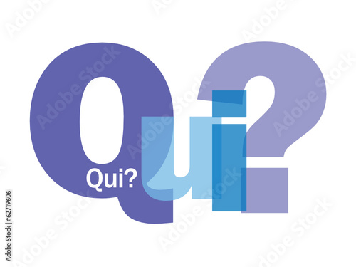 Mosaïque de Lettres "QUI?" (contact service clients questions)