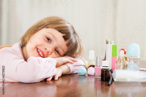 Little girl with makeup