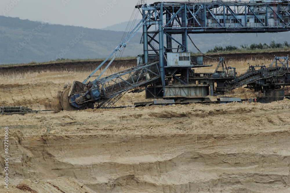 Coal mining in an open pit Coal mining in an open pit