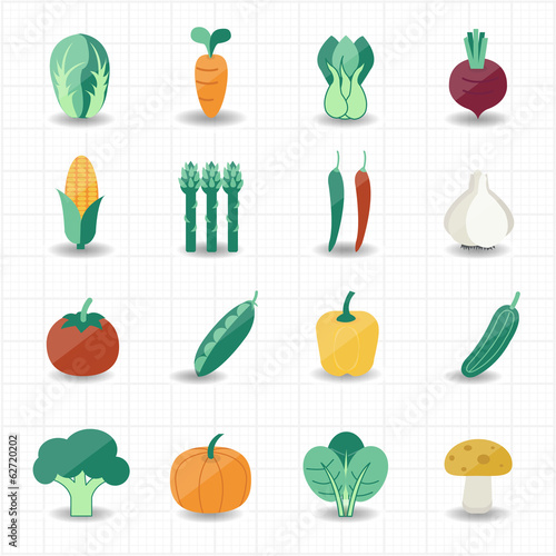Wallpaper Mural Vegetables icons Torontodigital.ca