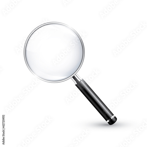 Magnifying glass realistic detailed vector icon