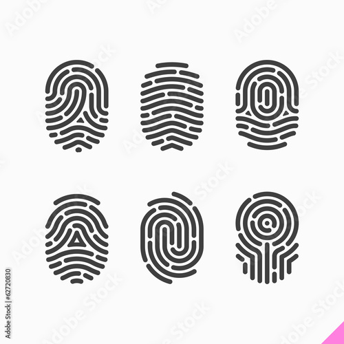 Fingerprint icons set