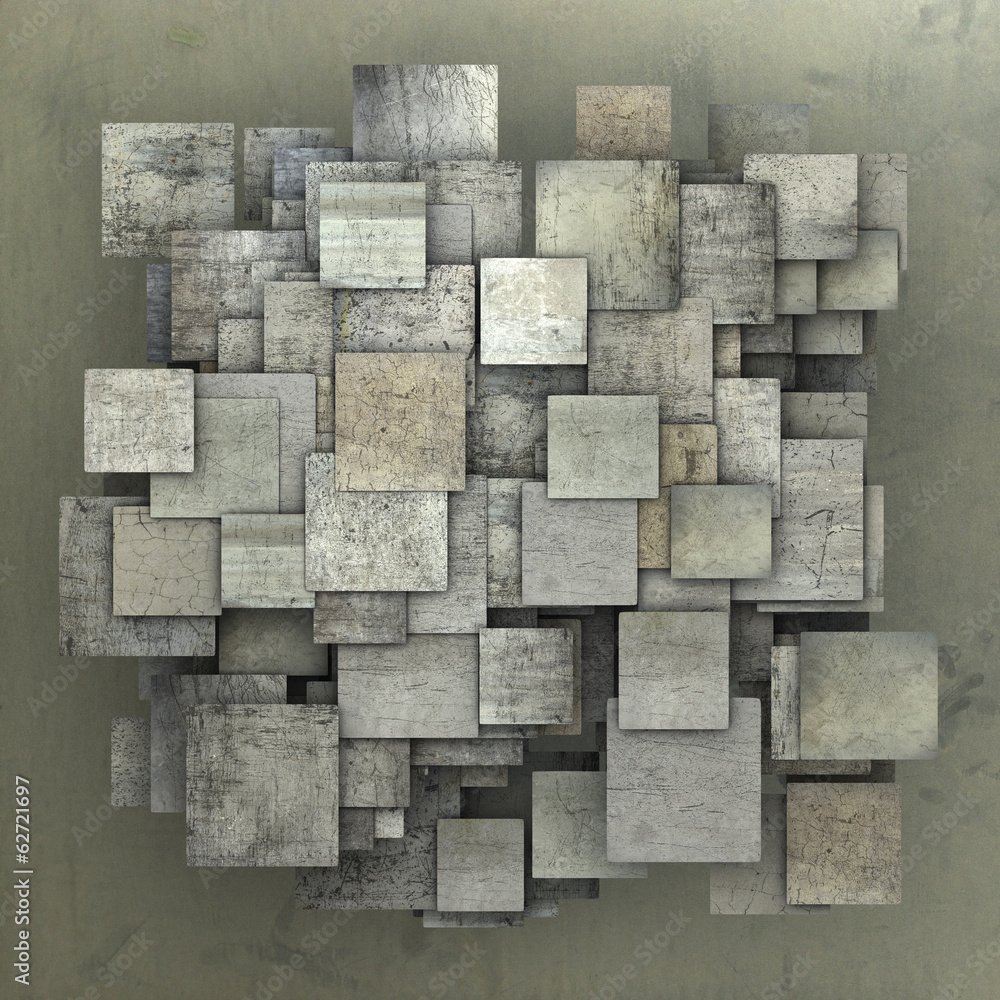 Obraz fragmented gray square tile grunge pattern backdrop
