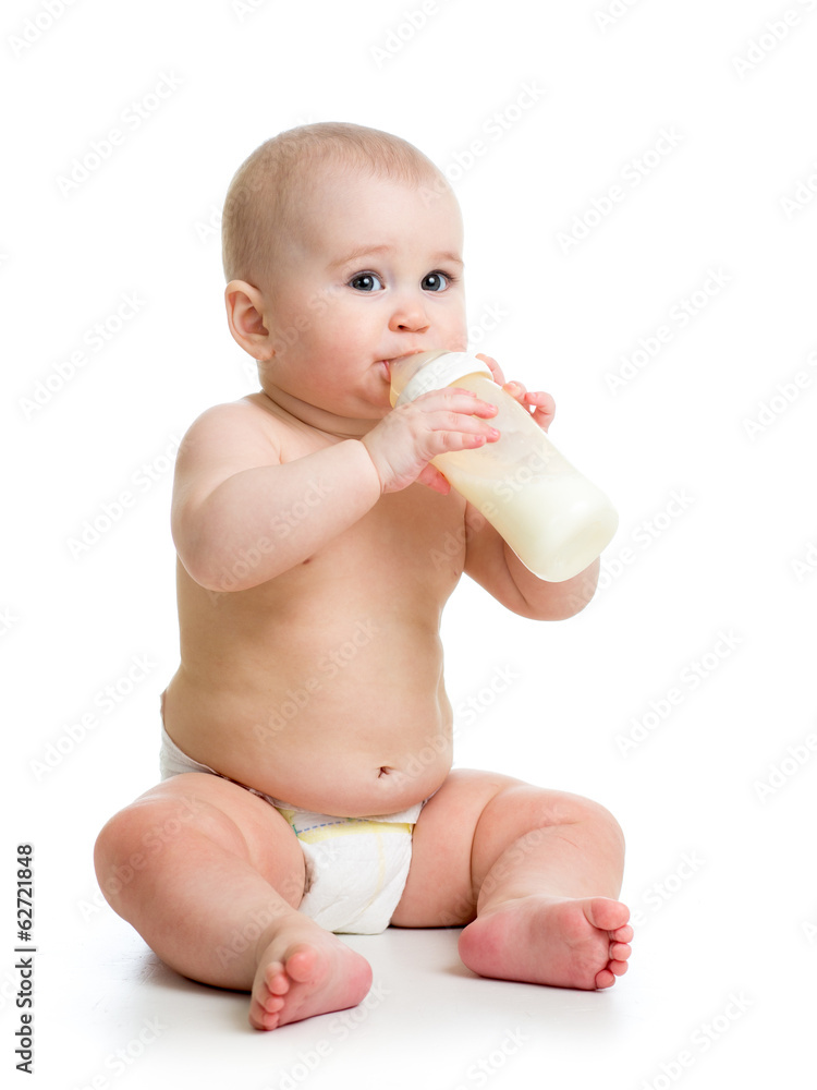 baby weared diaper drinking from bottle baby weared diaper drinking from bottle