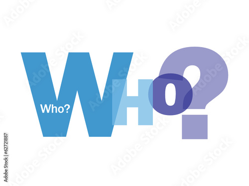 "WHO?" Letter Collage (questions help support contact us)