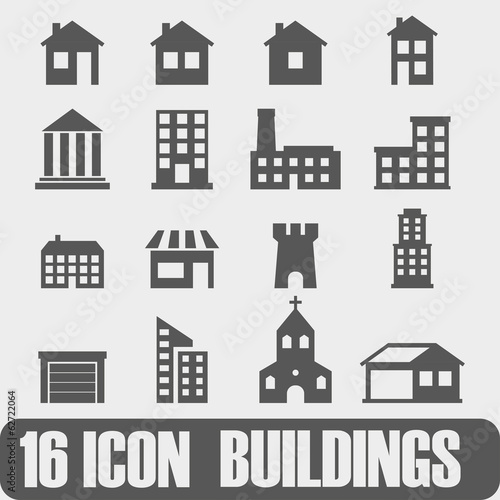 Vector Icon Buildings On white background