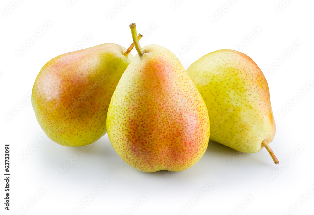 Ripe pears isolated on white. With clipping path Ripe pears isolated on white. With clipping path