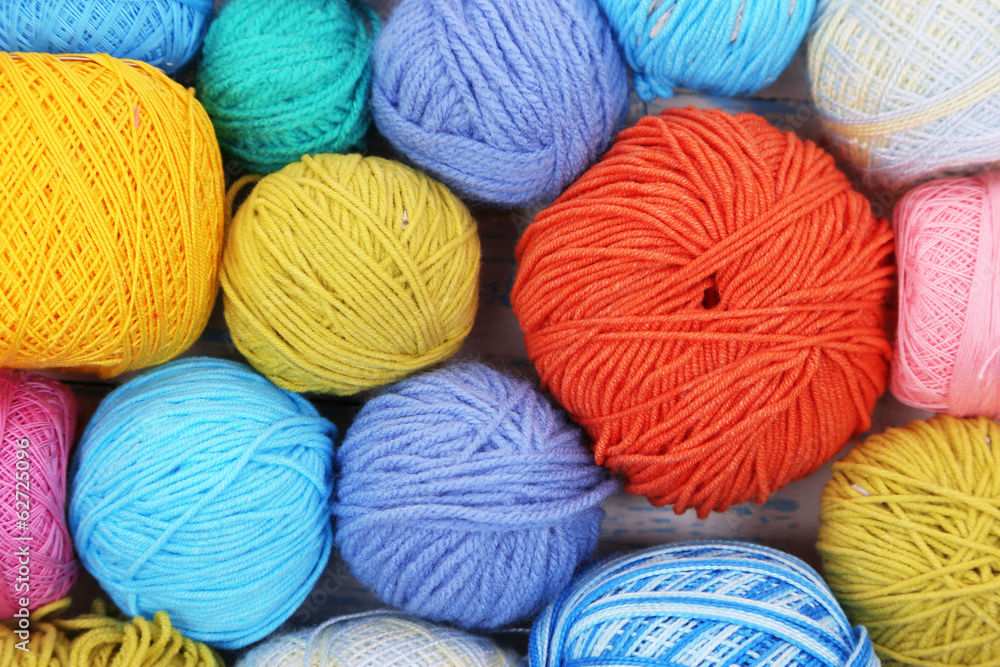 Yarns for knitting close-up background Yarns for knitting close-up background