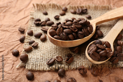 Wallpaper Mural Coffee beans on table close-up Torontodigital.ca