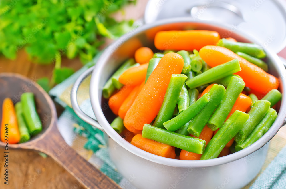 carrot and green beans carrot and green beans