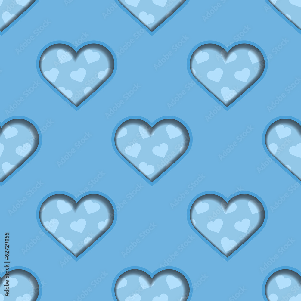 Blue 3d Hearts Seamless Background Blue 3d Hearts Seamless Background