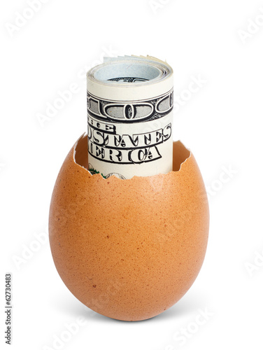 money inside a broken egg
