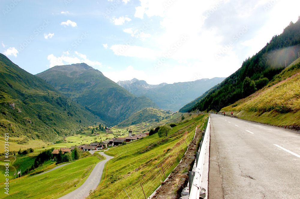 Natural alpine landscape of mountains Natural alpine landscape of mountains