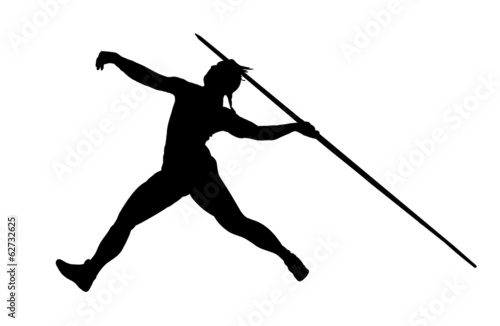 silhouette of javelin thrower photo