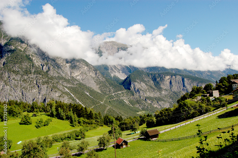 Beautiful alpine mountain ranges, central Europe