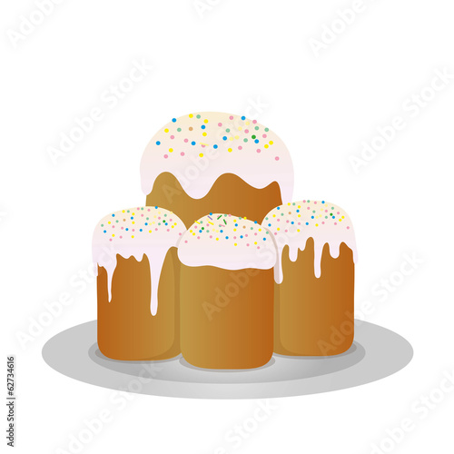 Set of Easter cakes, template