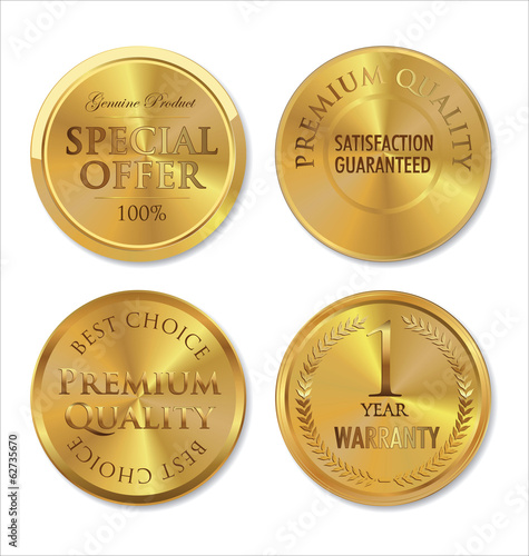 Gold metal badges