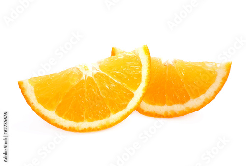 Orange slices  isolated on a white background