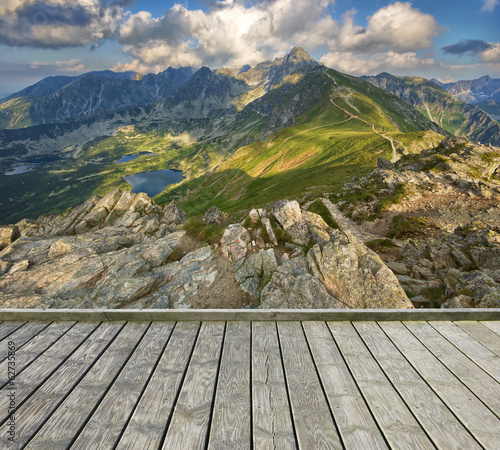 Terrace and mountain