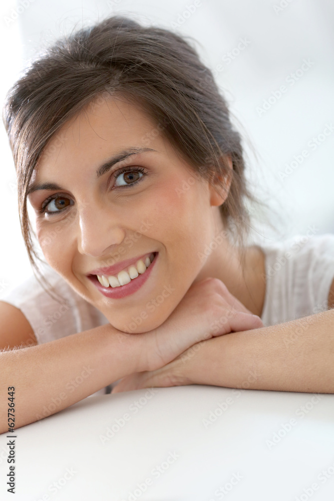 Portrait of smiling young woman, isolated Portrait of smiling young woman, isolated