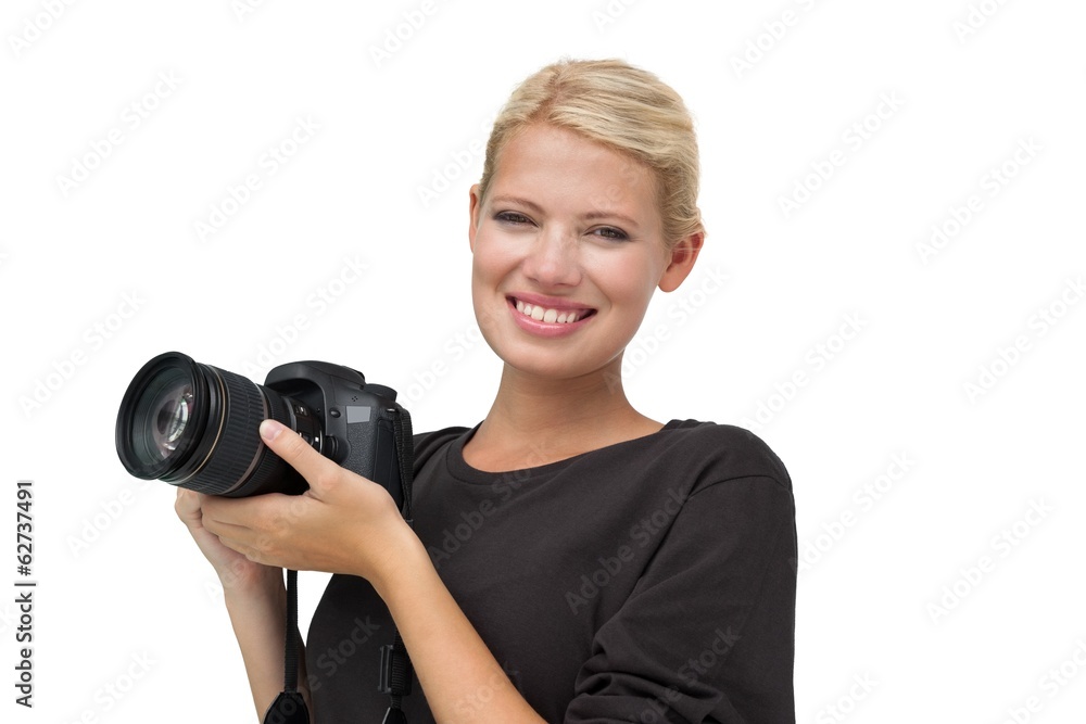 Portrait of a beautiful female photographer Portrait of a beautiful female photographer