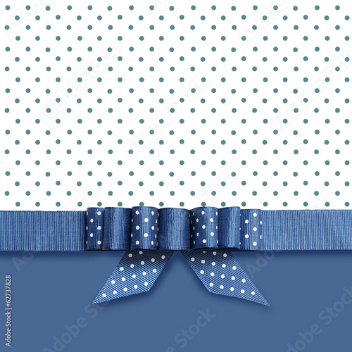 Bow on blue and white backg...