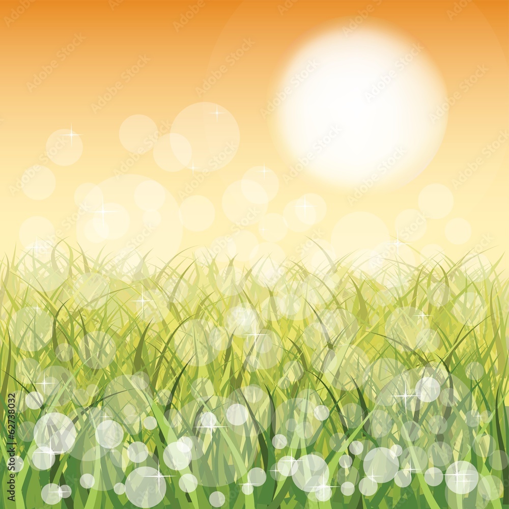 Fototapeta premium Yellow sunrise. Vector background EPS10