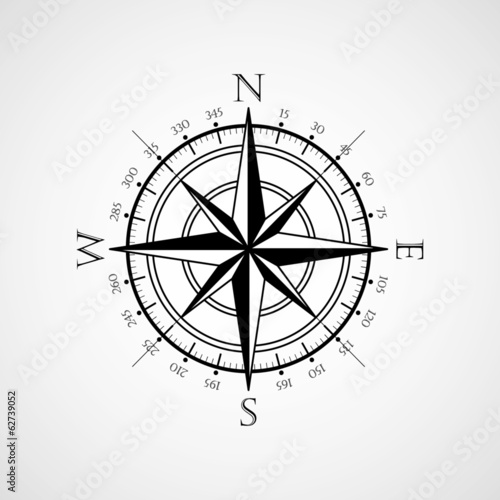 Wind rose compass vector symbol isolated