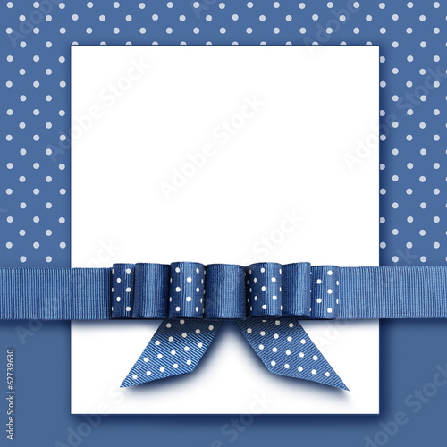 Bow on blue and white backg...