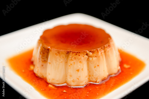 Wallpaper Mural Caramel pudding on white plate Torontodigital.ca