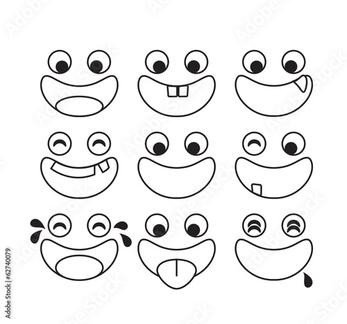 set of cartoon emotion vector