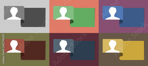 the set of info templates with head icon